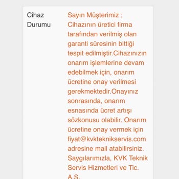 KVK K V K Teknik Servisi Sorunu Tamir Yapamaması Ve Para İstemesi