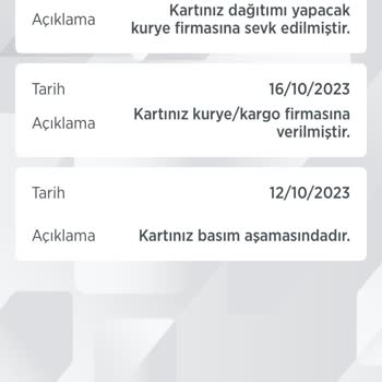 Kuryenet Kart Gönderimi Teslimatım Bir Türlü Yapılmadı