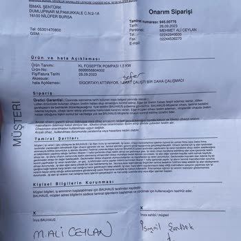 Bauhaus Geri İade Ve 21 İş Günü İçinde Verdikleri Sözü Tutmamaları