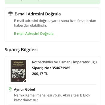 ÇiçekSepeti Kitap Siparişi Verdim