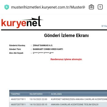 Kuryenet Bank Kart Teslimat