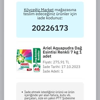 Akakçe Yanlış Kargo Gönderimi