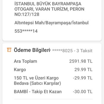 Bambi Ayakkabı İade Kabul Etmiyor