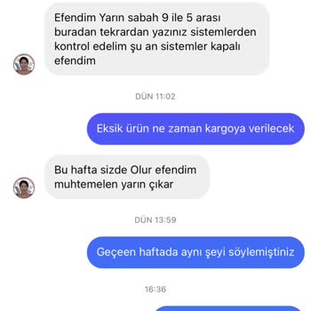 Koltuk.sandalye.kiliflarim (Instagram) Eksik Ürün Gönderilmesi
