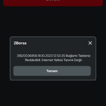 Ziraat Bankası ZBorsa İnternet Yetkisi Tanımlı Değil Sorunu