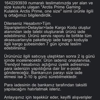 Trendyol Sattığı Ürünün Arkasında Durmuyor!