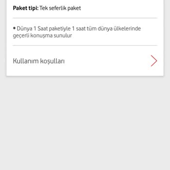 Vodafone Tüm Dünya Paketi