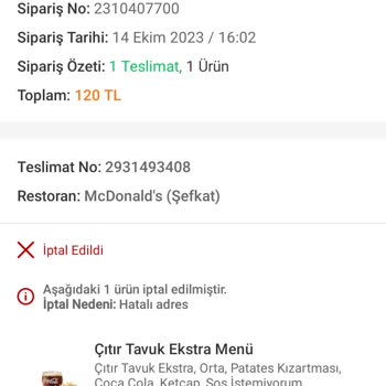 McDonald's Ücret İadesi Hakkında
