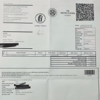 İstanbul Aydın Üniversitesi VM Medical Park Hastanesi Doğum Ücreti - Fatura Fiyat Dökümünü Vermiyor