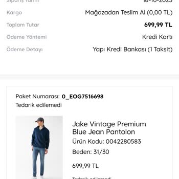 Mavi Stokta Olmayan Ürünü Satıp, Yardımcı Olamıyoruz Maalesef Diyor.