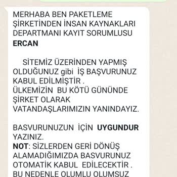 P*****a Evde Paketleme İşi Başvurusu Hakkında