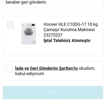 A101 İnternet Alışveriş İptali Para İadesi