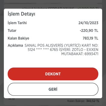 Exxen Hesap Kartımdan Bilgim Olmadan Para Çekilmiş