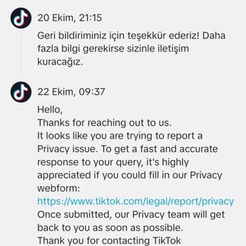 TikTok Resim Ve Video İhlali Bildirimi