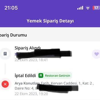 Getir Siparişin Zil Çalınmadan İptal Edilmesi Sorunu