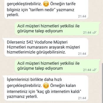Vodafone Paket Harici Para Talebi
