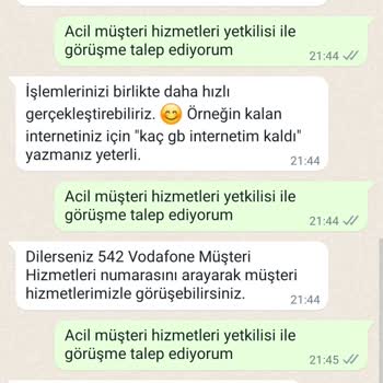 Vodafone Paket Harici Para Talebi