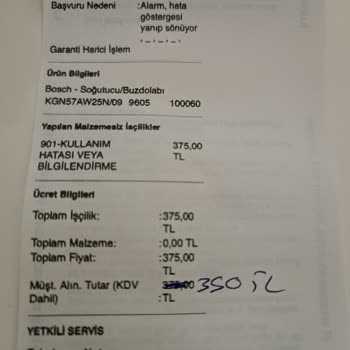 Bosch Yetkili Servis Yanlış Arıza Tespiti