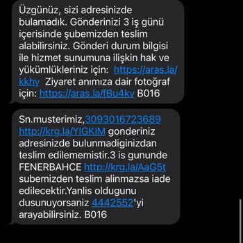 Aras Kargo'nun İletmediği Paket İle İlgili Yanlış Bilgi Vermesi