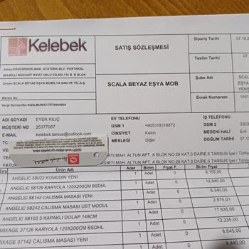 Kelebek Mobilya Siparişten Sonraki İndirim