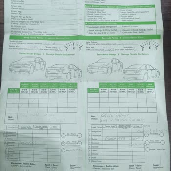 Greenmotion Car Rental Kiralık Araç Ön Koltukta Su Lekesi