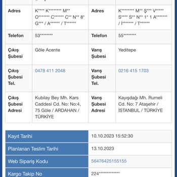 Sürat Kargo Teslim Edilmeyen Kargo