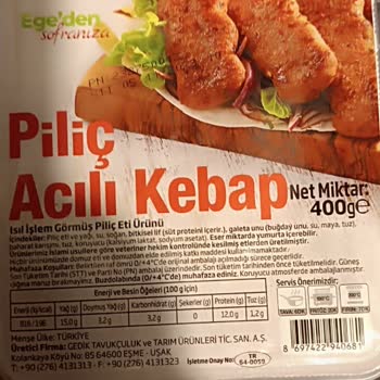 Gedik Piliç Acılı Kebap, STT Geçmemiş, Ambalajı Hasarsız Ürün, "küflü"