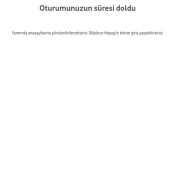 Vodafone Çark Oturum Süresi Doldu
