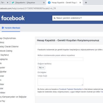 Facebook Hesabımın Kalıcı Kapatılması