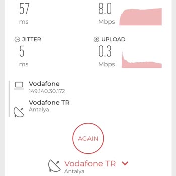 Vodafone Mobil Veri Yükleme Hızı