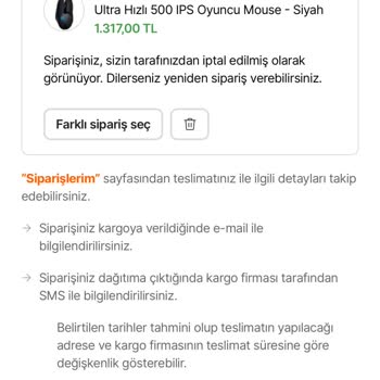 Hepsiburada Bilgim Dışında Sipariş İptali