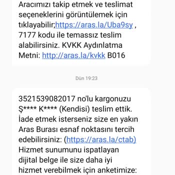 Aras Kargo Teslim Edildi Görünüp. Teslim Olmayan Kargo