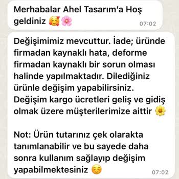 Ahel Tasarımın Ürünü İade Almaması