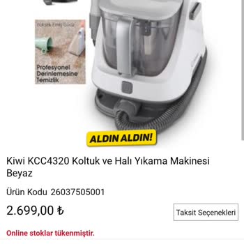 A101 Kiwi Halı Yıkama Makinesi Stok Bilgisi