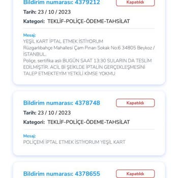 Anadolu Sigorta Poliçeyi İptali İçin Muhatap Bulamıyorum