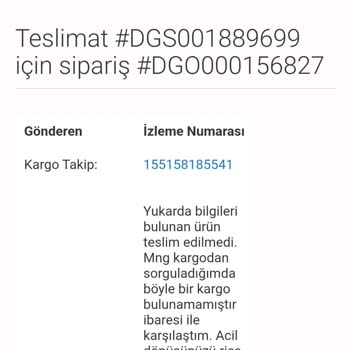 Teslim Edilmeyen Dagi Ürün