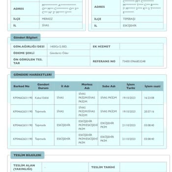 PTT Kargo İşlem Merkezi Eskişehir