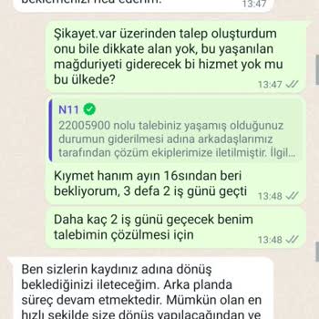 N11 205247394115 Numaralı Ürün Siparişi