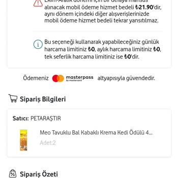 Vodafone Mobil Ödeme Limiti