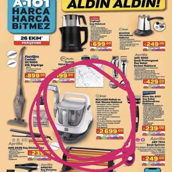 A101 Kataloğunda Kiwi Marka Halı Ve Koltuk Yıkama Makinesi Gelmedi