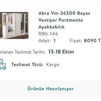 "Vivense" Teslim Edilmeyen Ürün