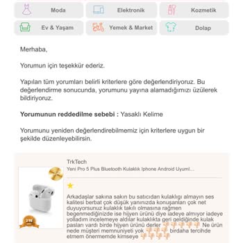 Trktech Teknoloji Kulaklık İademi Almıyor