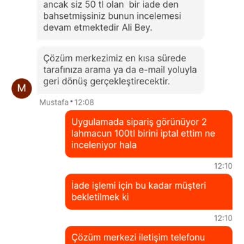 Migros Yemek Eksik Yatan İade