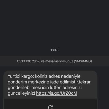 Yurtiçi Kargo Adres Nedeniyle Teslim Edilememe Yalan Mesaj