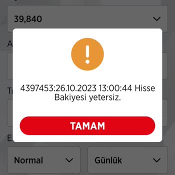 Ziraat Yatırım Hisse Senedi Satamıyorum. Hisse Bakiyesi Yetersiz Uyarısı