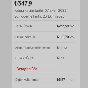 Vodafone Bilinmeyen Extra Ücret Yansıtması
