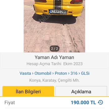 Sahibinden Benim Aracımı Başka Biri Paylaşım Yapmış