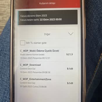 Vodafone Yüklü Fatura Tutarı