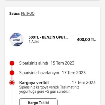Vodafone Her Şey Yanımda Sipariş Teslim Etmedi