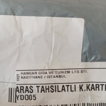 Hangar Gıda Turizm (Kağıthane) Farklı Ürün Gönderimi
